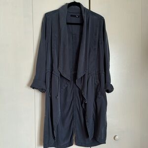 MAX JEANS long light jacket / blazer with adjustable waist string open a…